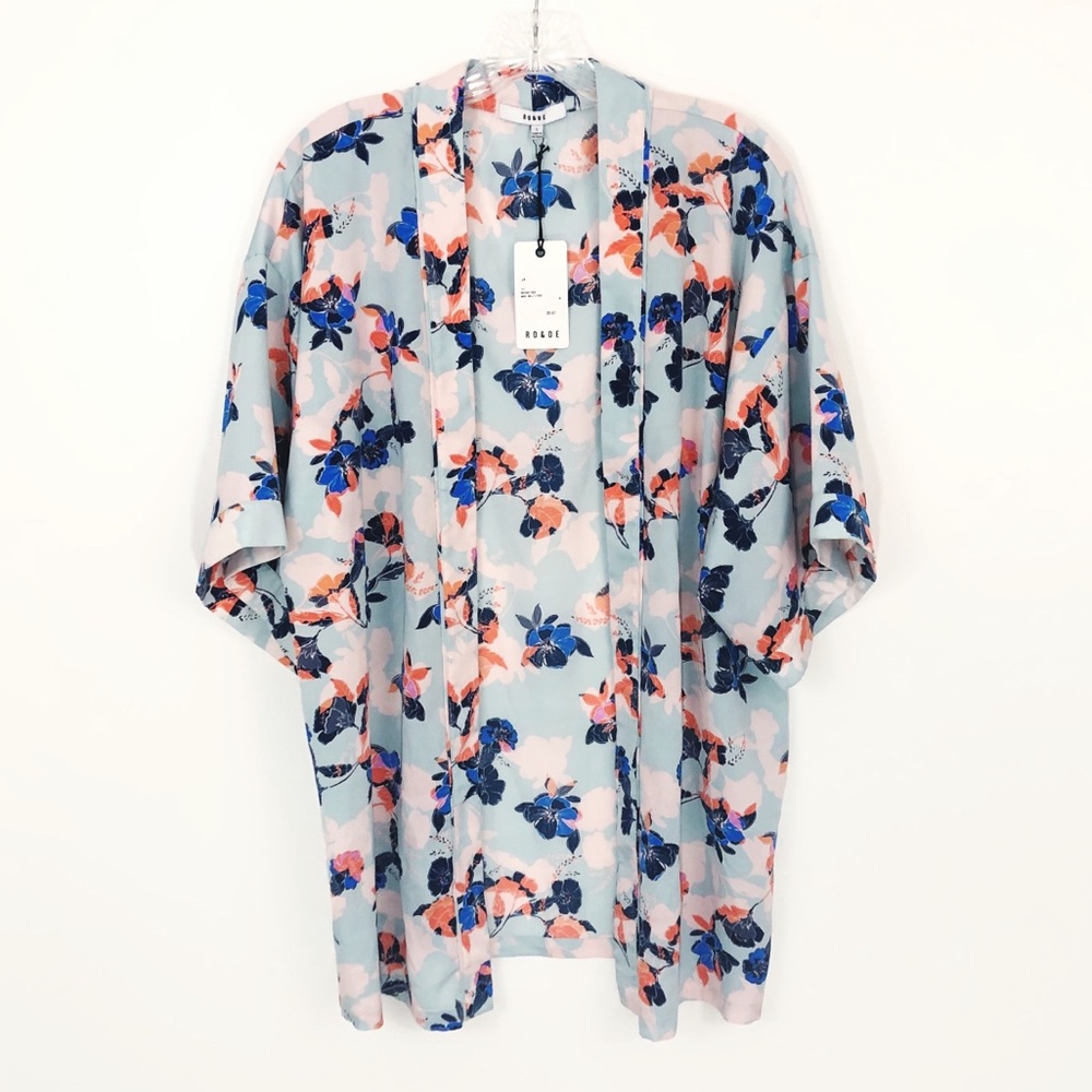 4/$25 Ro & De Mint Floral Kimono Small